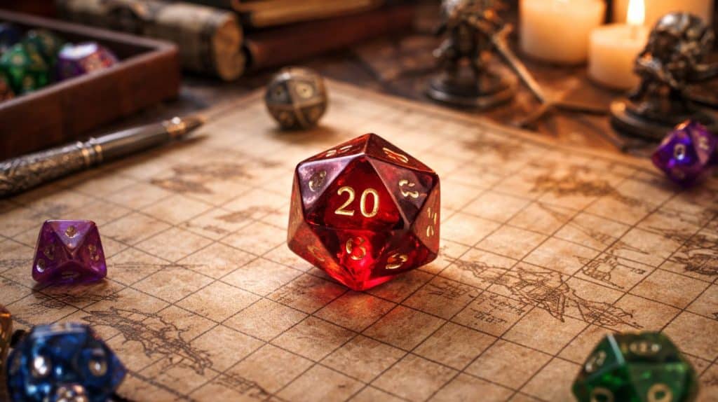 d20 terning der symboliserer rng i gaming