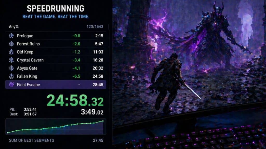 eksempel på speedrunning i et spil